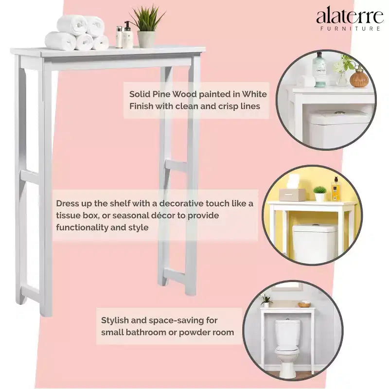 Over-The-Toilet Etagere Storage Shelf in White