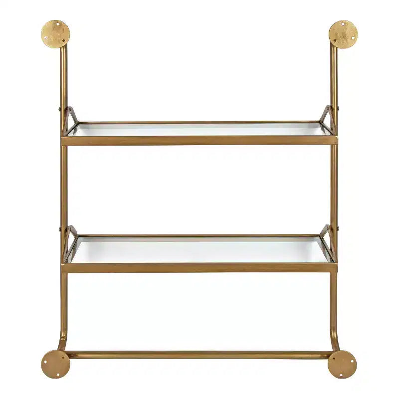 26" x 31" Metal Wall Shelf Gold