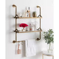 26" x 31" Metal Wall Shelf Gold