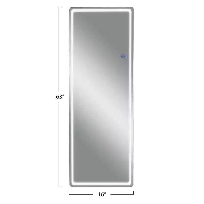 16x63 Modern Full Length Frameless Mirror with Rounded Corners