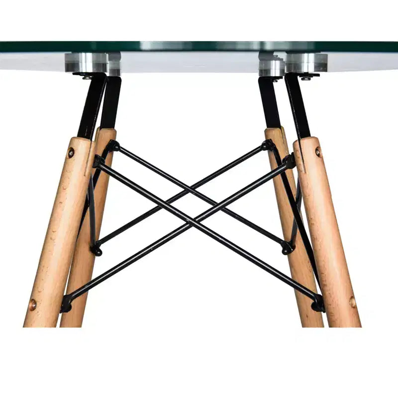 31-Inch Round Mid-Century Bistro Dining Table with Eiffel Base