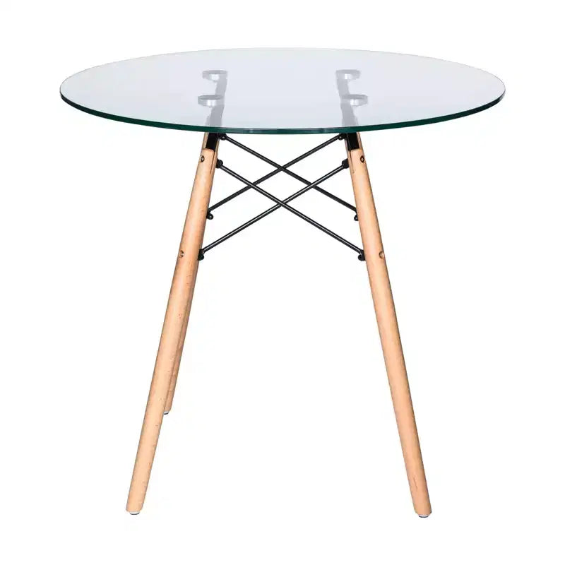 31-Inch Round Mid-Century Bistro Dining Table with Eiffel Base