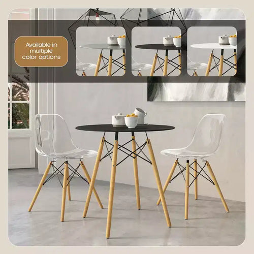 31-Inch Round Mid-Century Bistro Dining Table with Eiffel Base