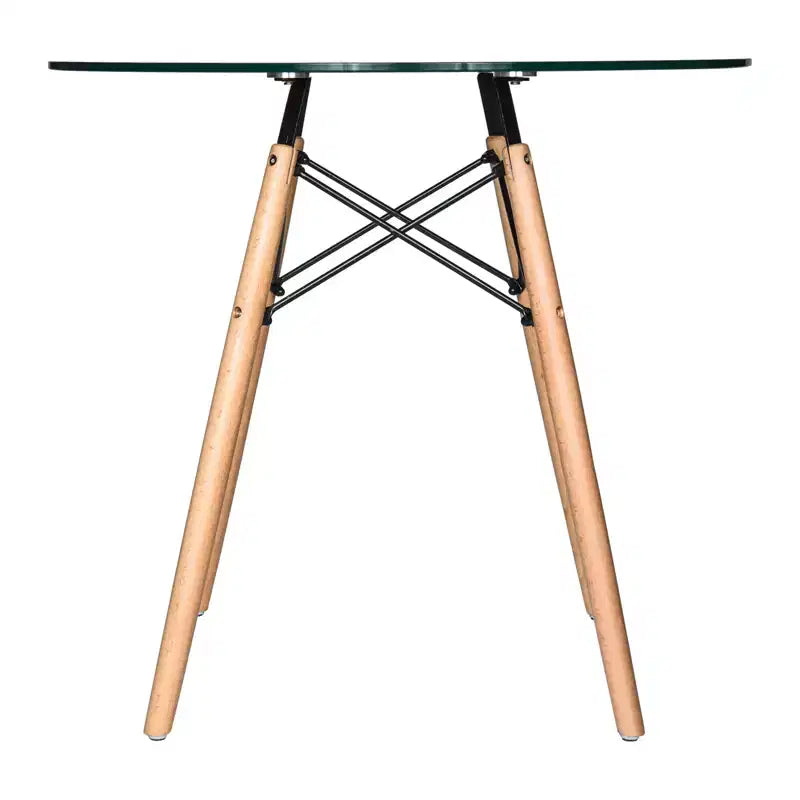 31-Inch Round Mid-Century Bistro Dining Table with Eiffel Base