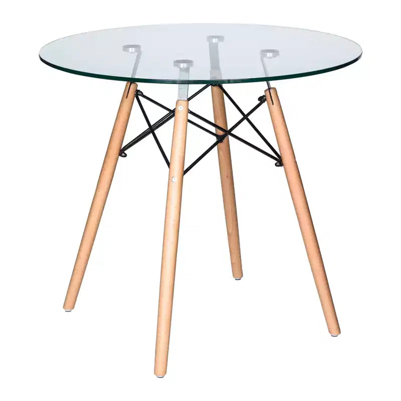 31-Inch Round Mid-Century Bistro Dining Table with Eiffel Base