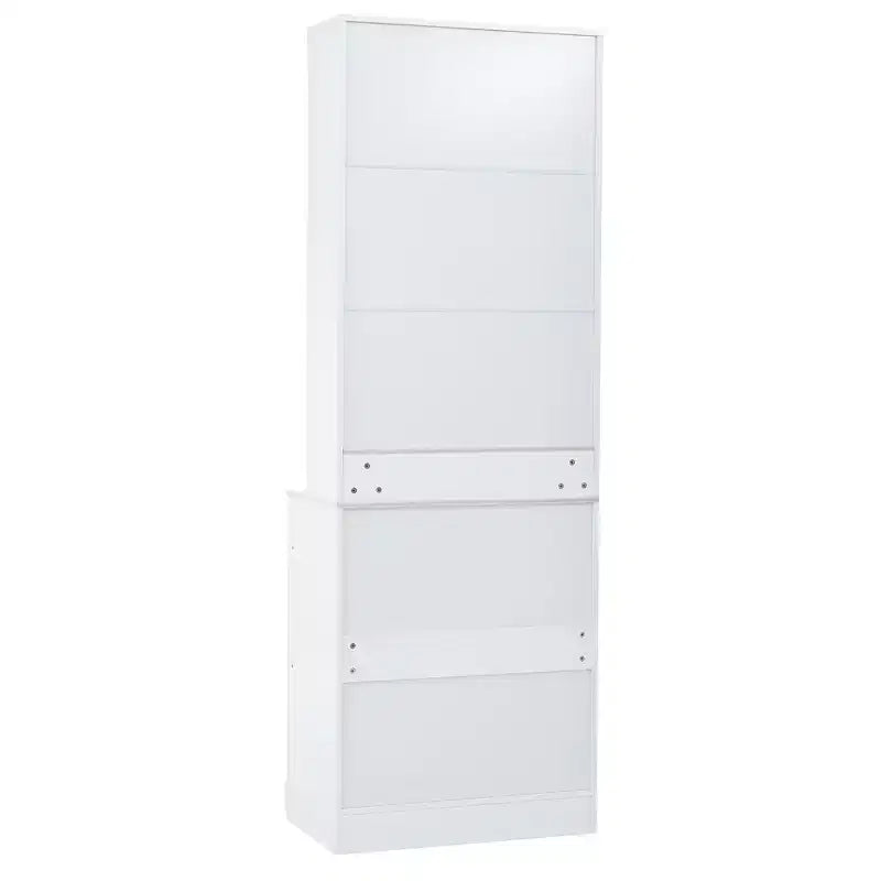 83.7" Freestanding Kitchen Pantry with Faux Marble Top & 5 Drawers