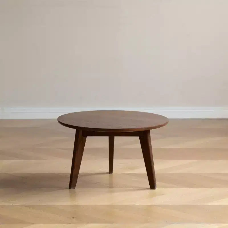 Solid Wood Top Coffee Table with Lower Storage Shelf