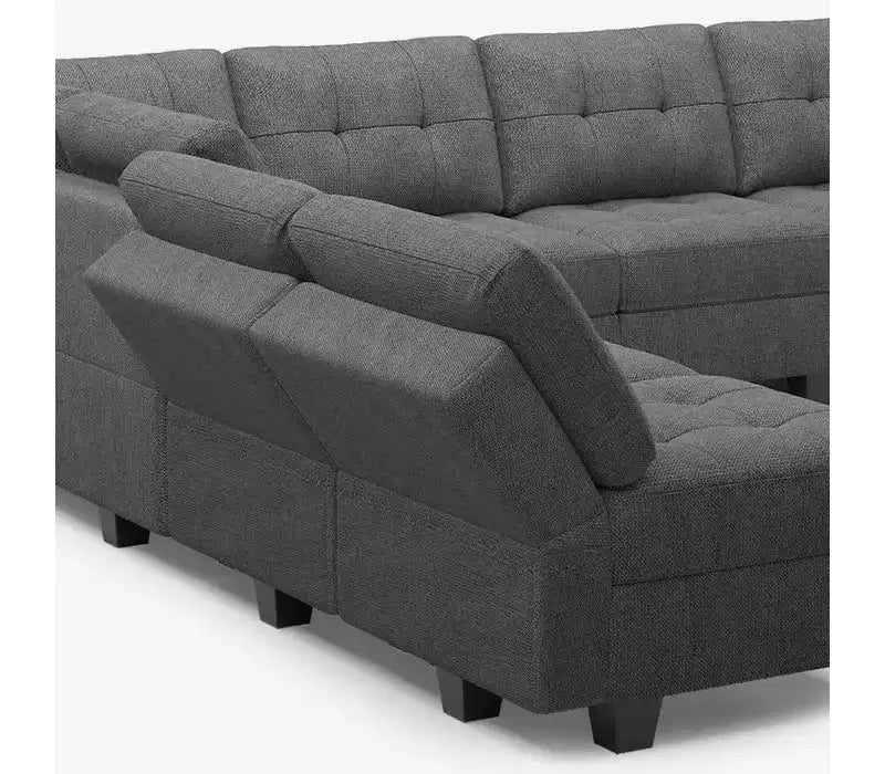 Modular Weave Sleeper Sofa with Storage Seat (8 Seats + 6 Sides)