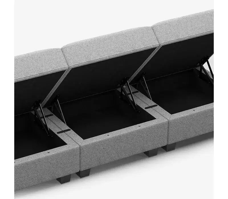 Modular Weave Sleeper Sofa with Storage Seat (8 Seats + 6 Sides)