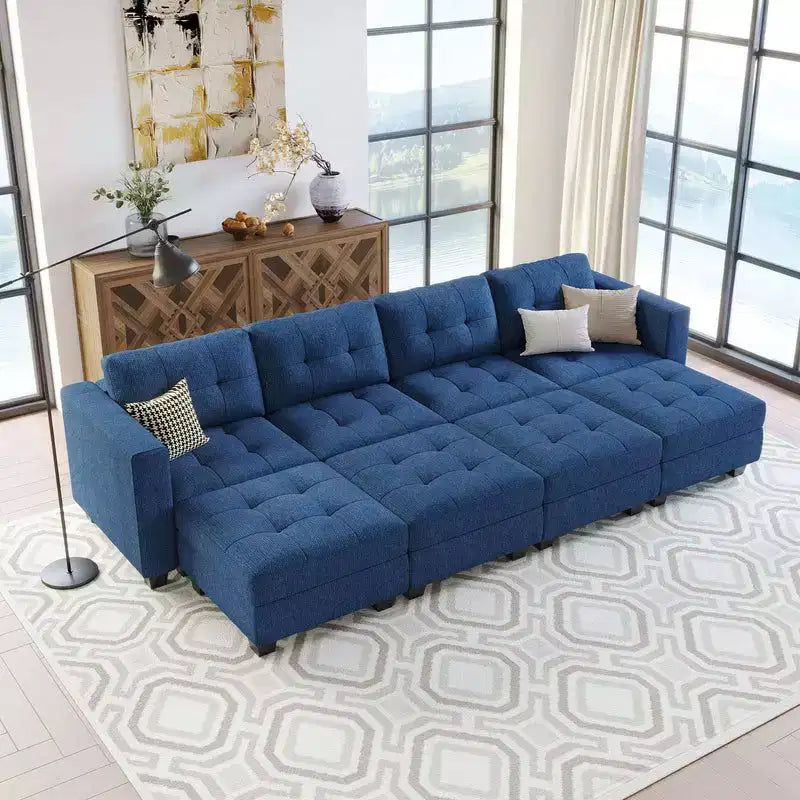 Modular Weave Sleeper Sofa with Storage Seat (8 Seats + 6 Sides)