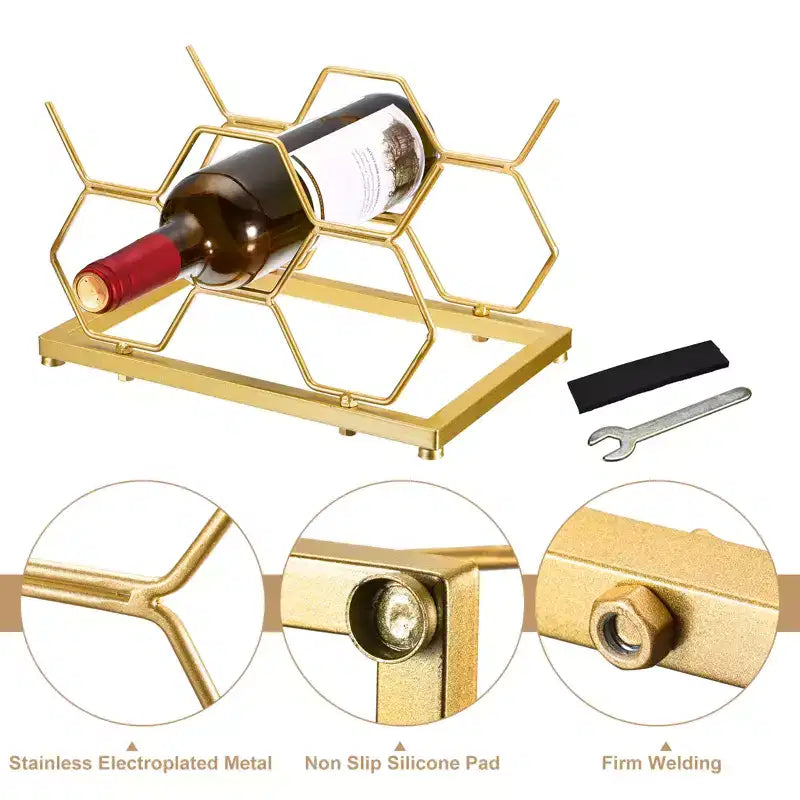 Countertop Freestanding Geometric Iron Wine Rack