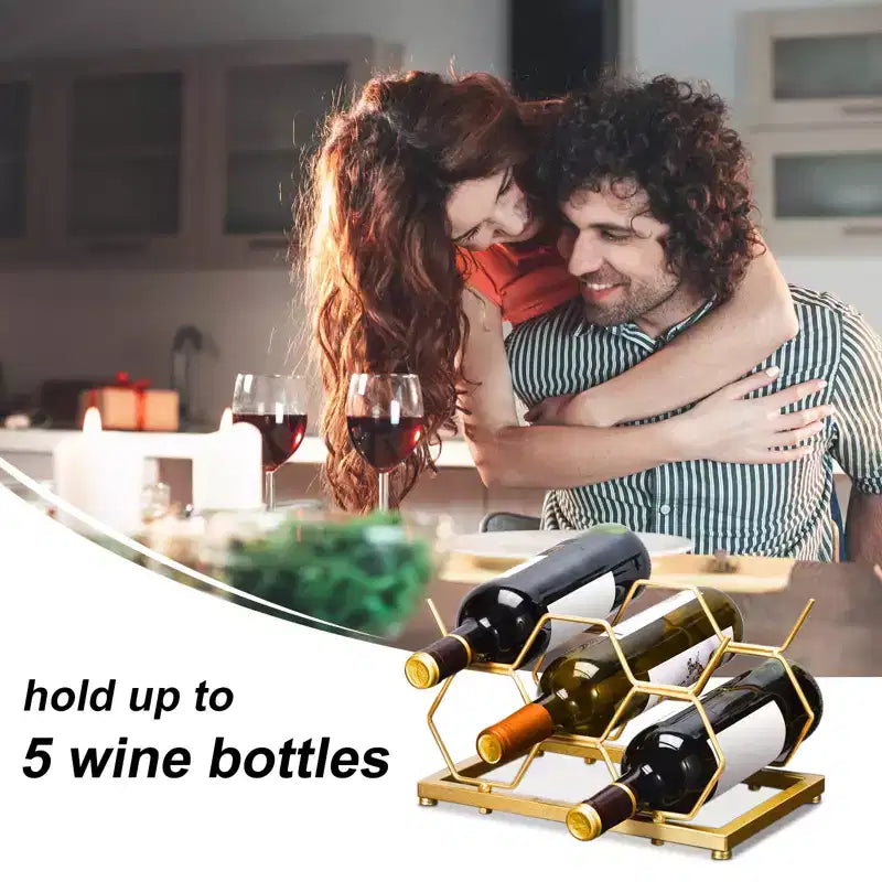 Countertop Freestanding Geometric Iron Wine Rack