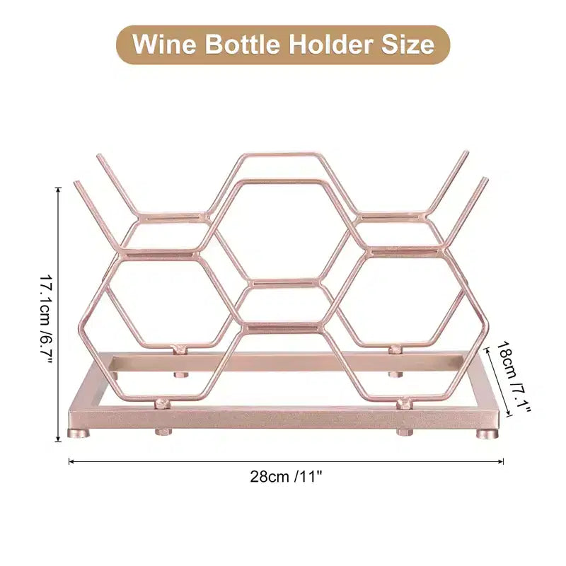 Countertop Freestanding Geometric Iron Wine Rack