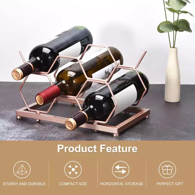 Countertop Freestanding Geometric Iron Wine Rack