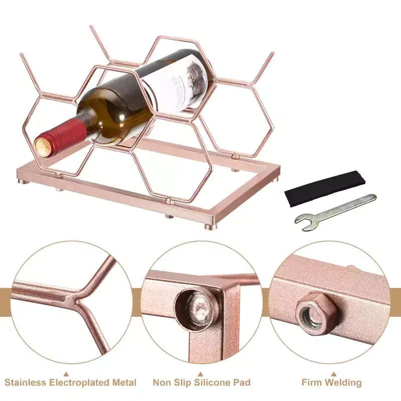 Countertop Freestanding Geometric Iron Wine Rack