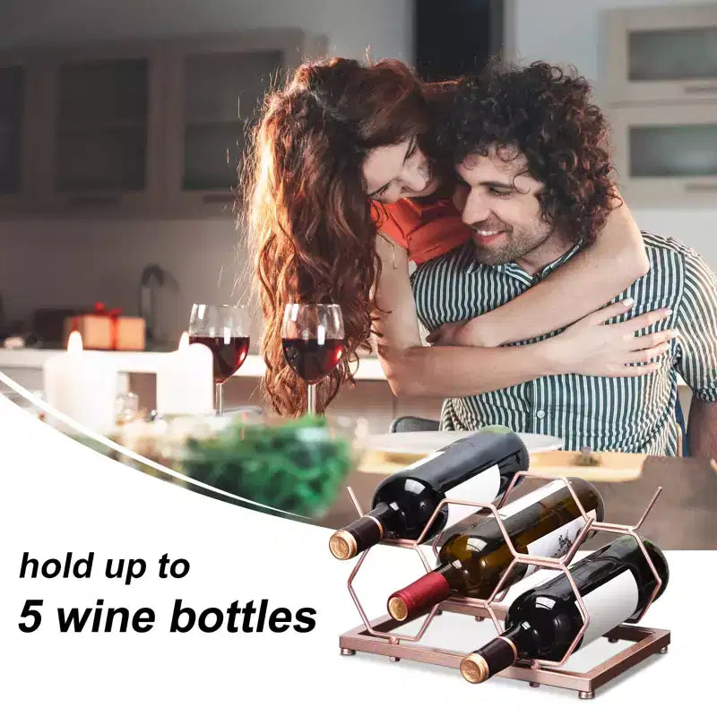 Countertop Freestanding Geometric Iron Wine Rack