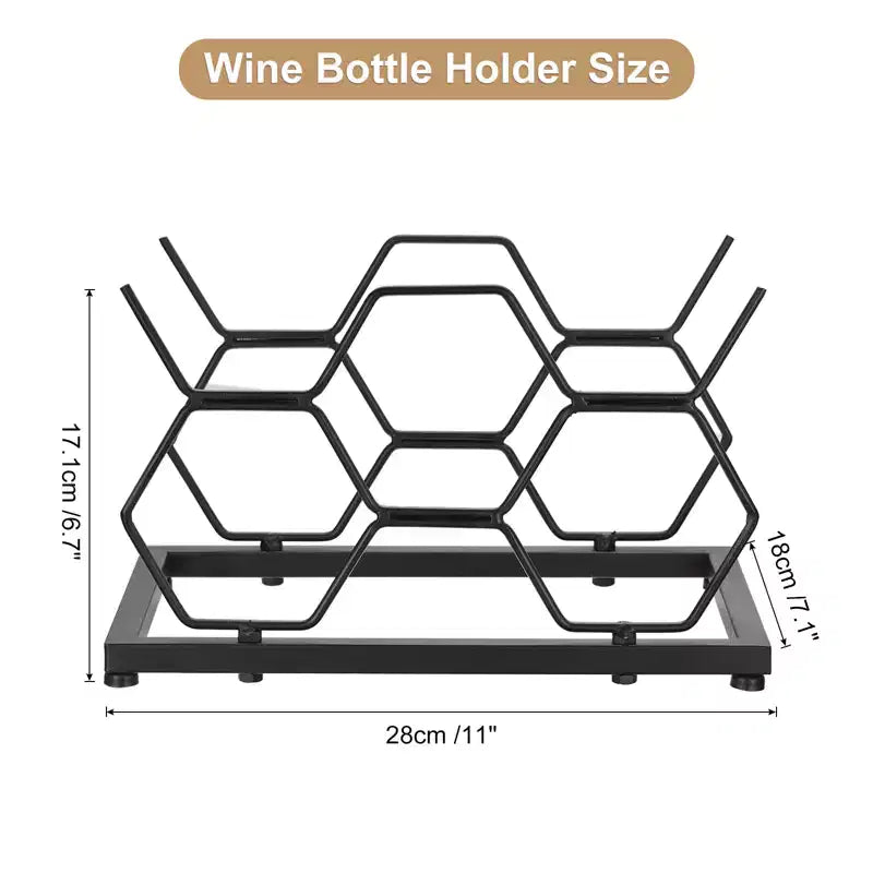 Countertop Freestanding Geometric Iron Wine Rack