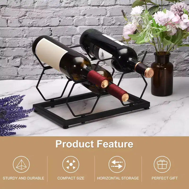 Countertop Freestanding Geometric Iron Wine Rack