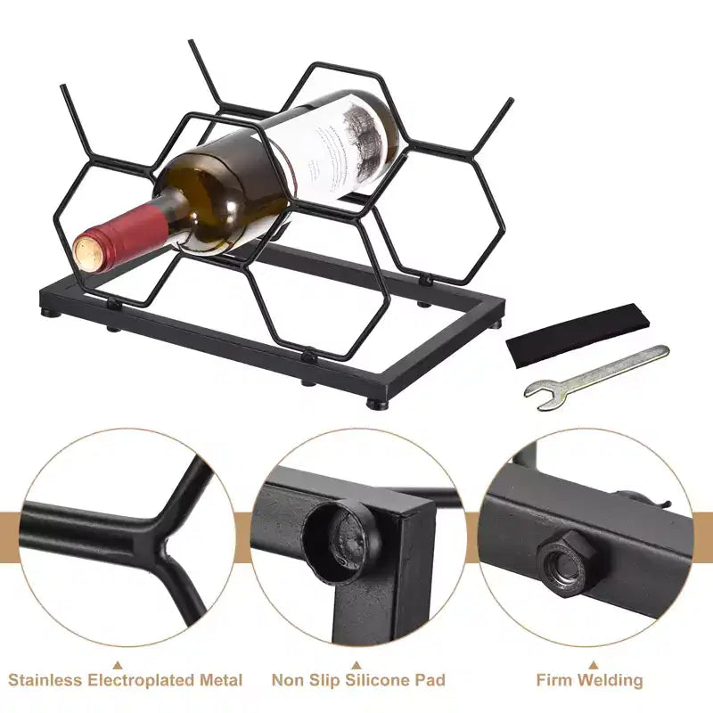 Countertop Freestanding Geometric Iron Wine Rack