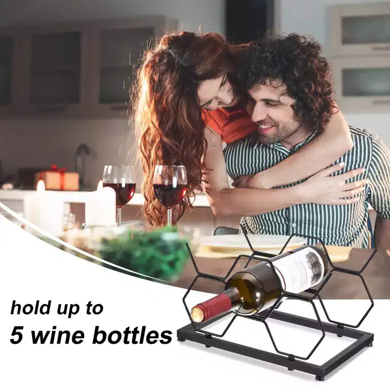 Countertop Freestanding Geometric Iron Wine Rack