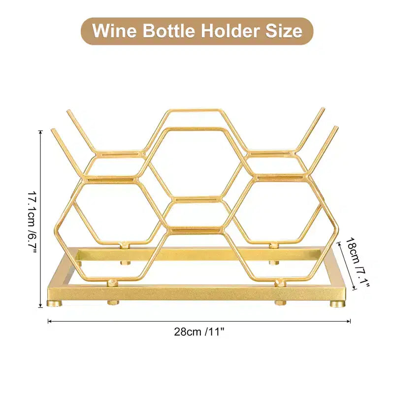Countertop Freestanding Geometric Iron Wine Rack