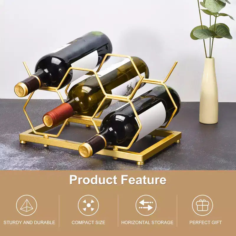 Countertop Freestanding Geometric Iron Wine Rack