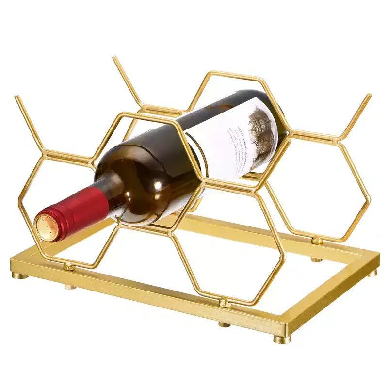 Countertop Freestanding Geometric Iron Wine Rack