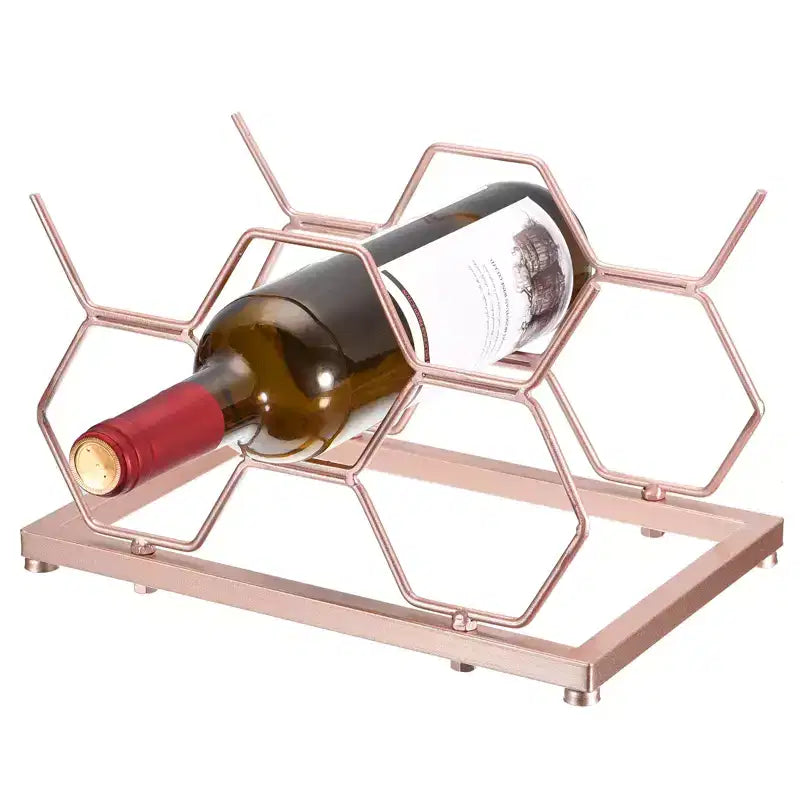 Countertop Freestanding Geometric Iron Wine Rack