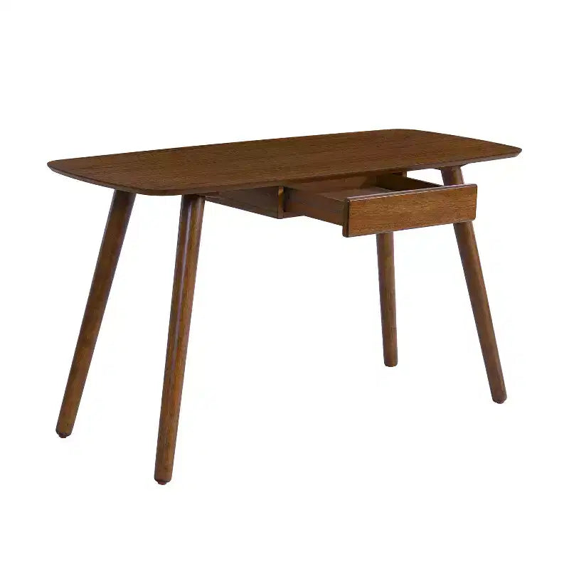 Walnut Wood Home Office Computer Desk with 1 Drawer