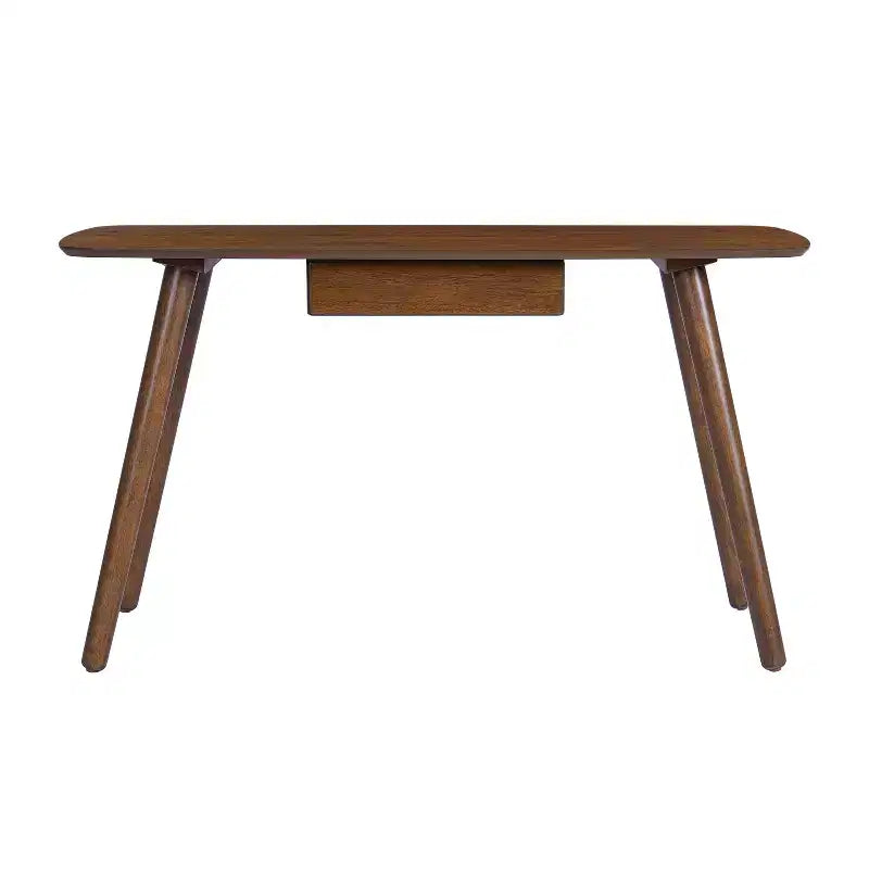 Walnut Wood Home Office Computer Desk with 1 Drawer