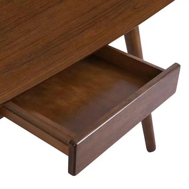 Walnut Wood Home Office Computer Desk with 1 Drawer