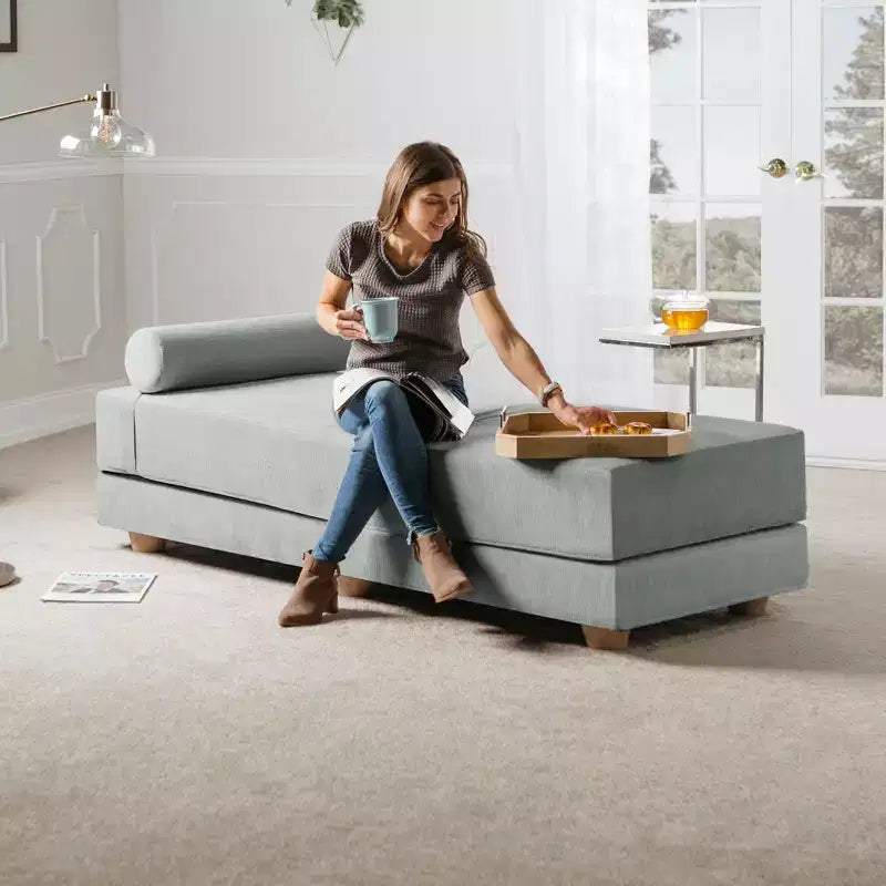 Fold-Out Queen-Size Sleeper Daybed - Microvelvet