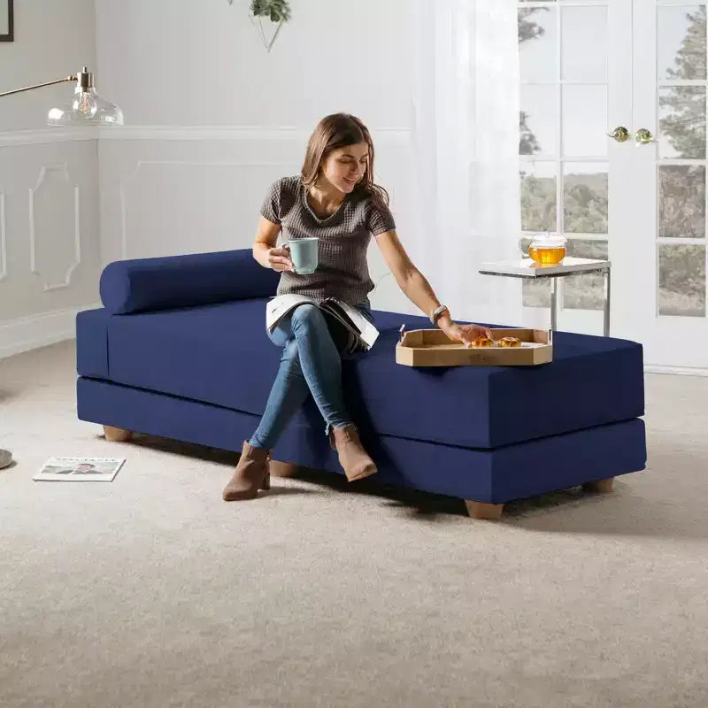 Fold-Out Queen-Size Sleeper Daybed - Microvelvet
