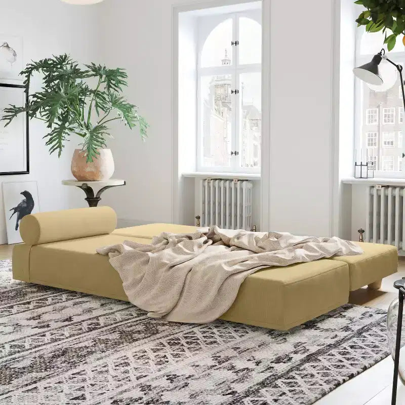 Fold-Out Queen-Size Sleeper Daybed - Microvelvet