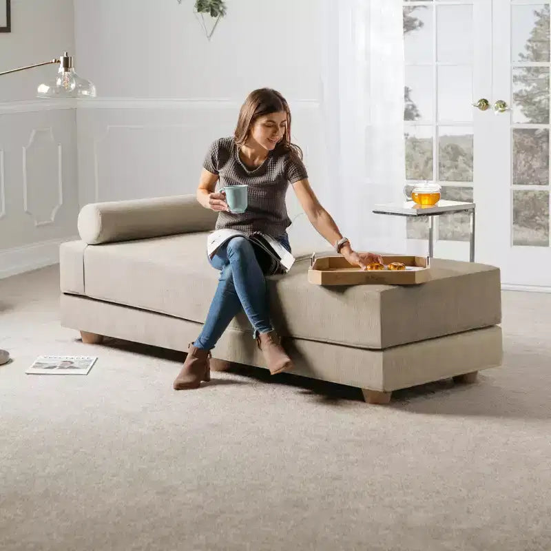 Fold-Out Queen-Size Sleeper Daybed - Microvelvet