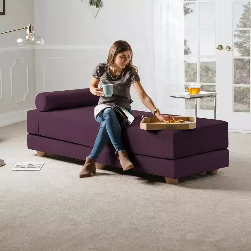 Fold-Out Queen-Size Sleeper Daybed - Microvelvet