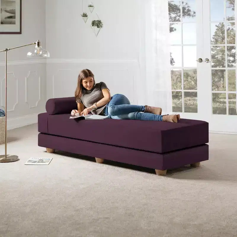 Fold-Out Queen-Size Sleeper Daybed - Microvelvet