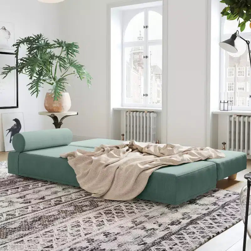 Fold-Out Queen-Size Sleeper Daybed - Microvelvet