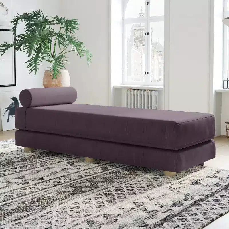 Fold-Out Queen-Size Sleeper Daybed - Microvelvet
