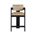 Green Velvet Bar Stool with Black Finish