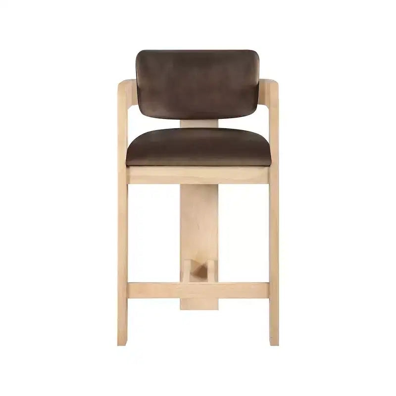 Green Velvet Bar Stool with Black Finish