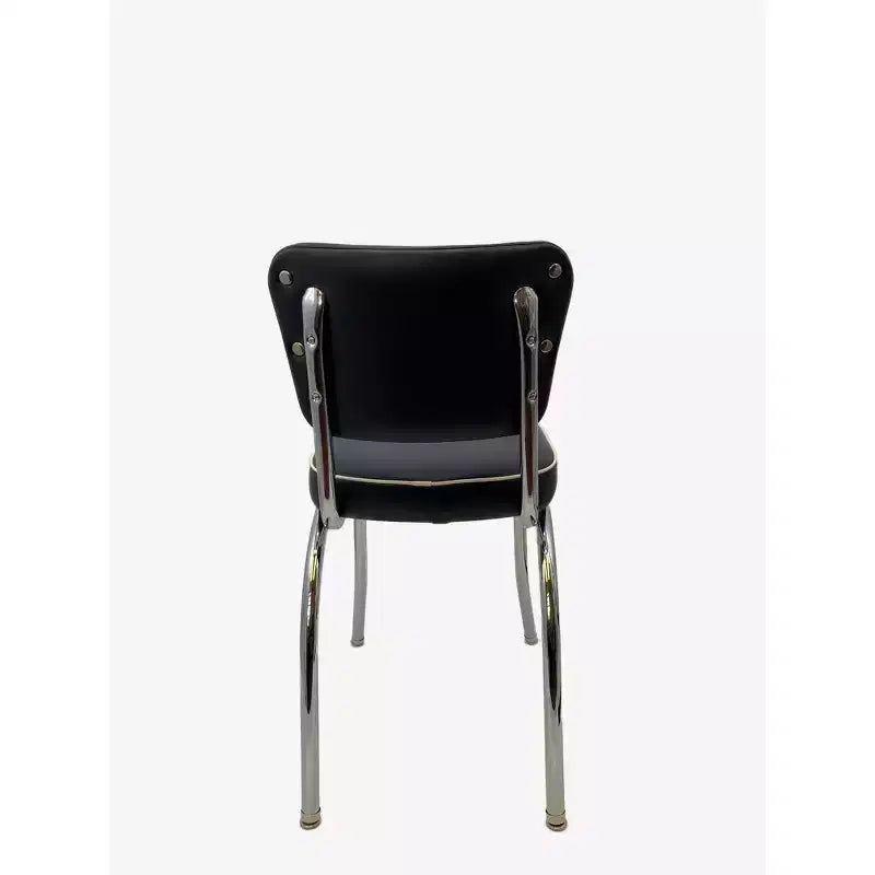 Retro Diner Chair with 14-Gauge Steel Frame & Vinyl Upholstery