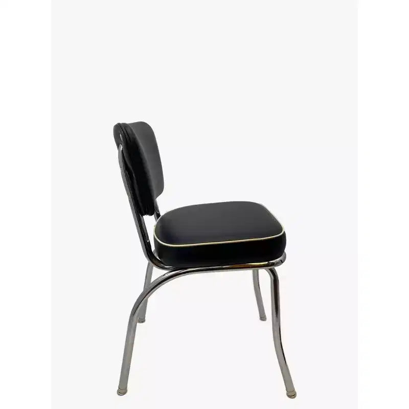 Retro Diner Chair with 14-Gauge Steel Frame & Vinyl Upholstery