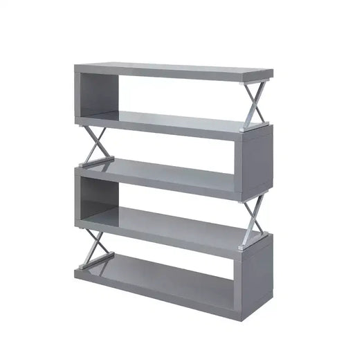54.38" Duvall 5-Tier Open Bookcase Gray - miBasics