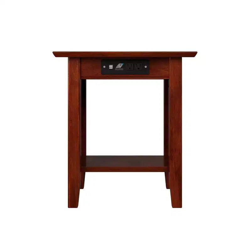 Cottage-Style End Table with Built-In Wireless Charger