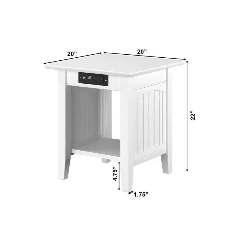 Cottage-Style End Table with Built-In Wireless Charger