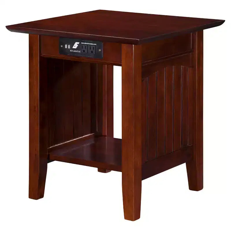 Cottage-Style End Table with Built-In Wireless Charger