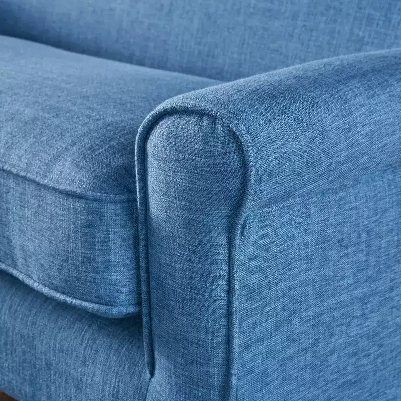 Mid-Century Modern Loveseat with Soft Fabric Upholstery