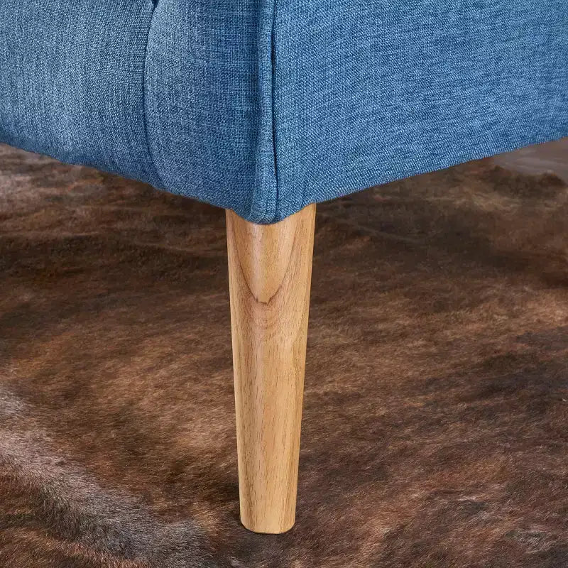 Mid-Century Modern Loveseat with Soft Fabric Upholstery