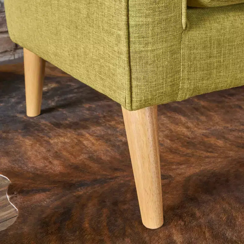 Mid-Century Modern Loveseat with Soft Fabric Upholstery